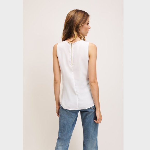 Dynamite Zipper Back Tank WHITE W/PINK FLORAL - Picture 6 of 12